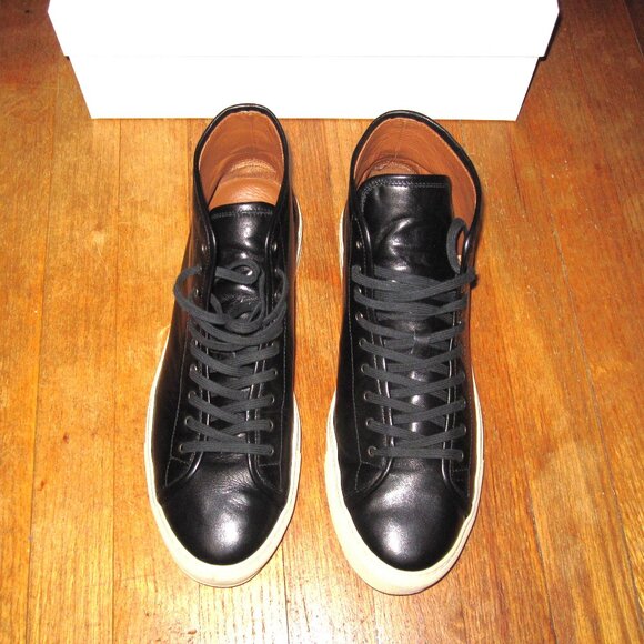 Gustin Black Leather High Top Sneakers - Picture 2 of 9
